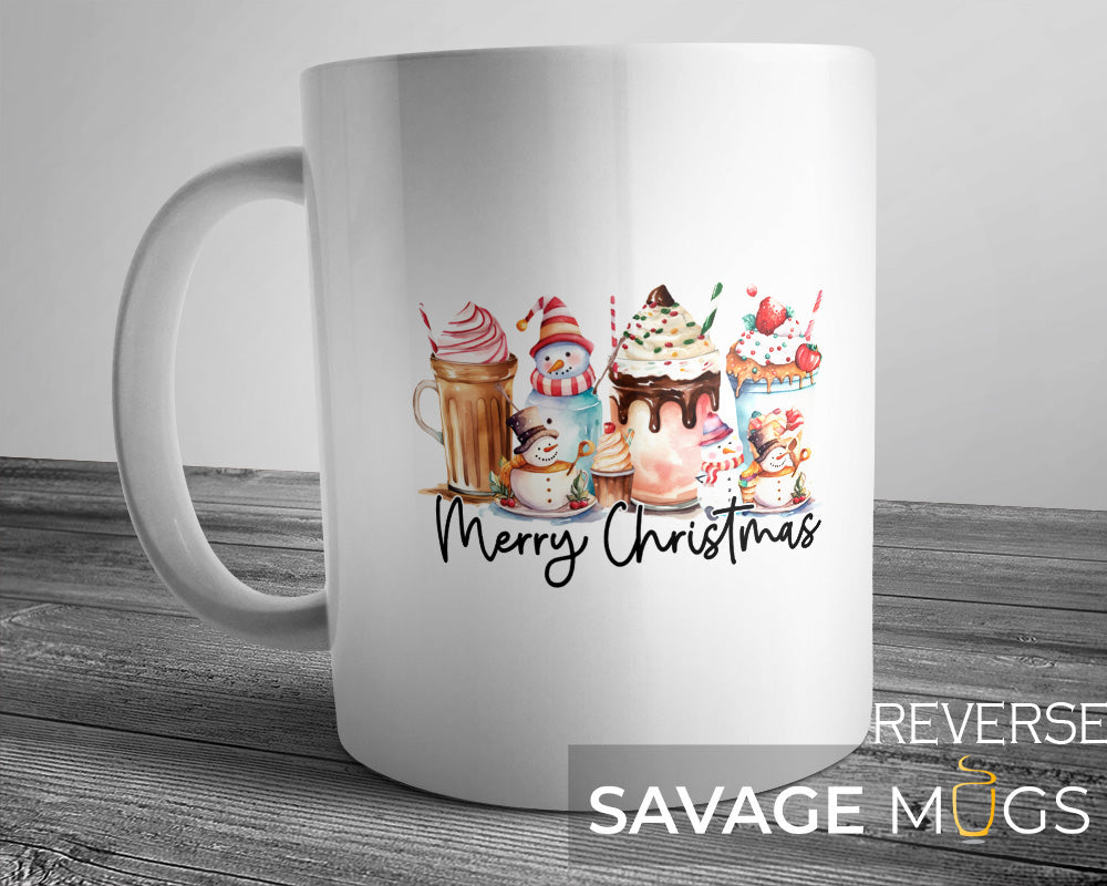 Merry Christmas Snowman Milkshake Mug