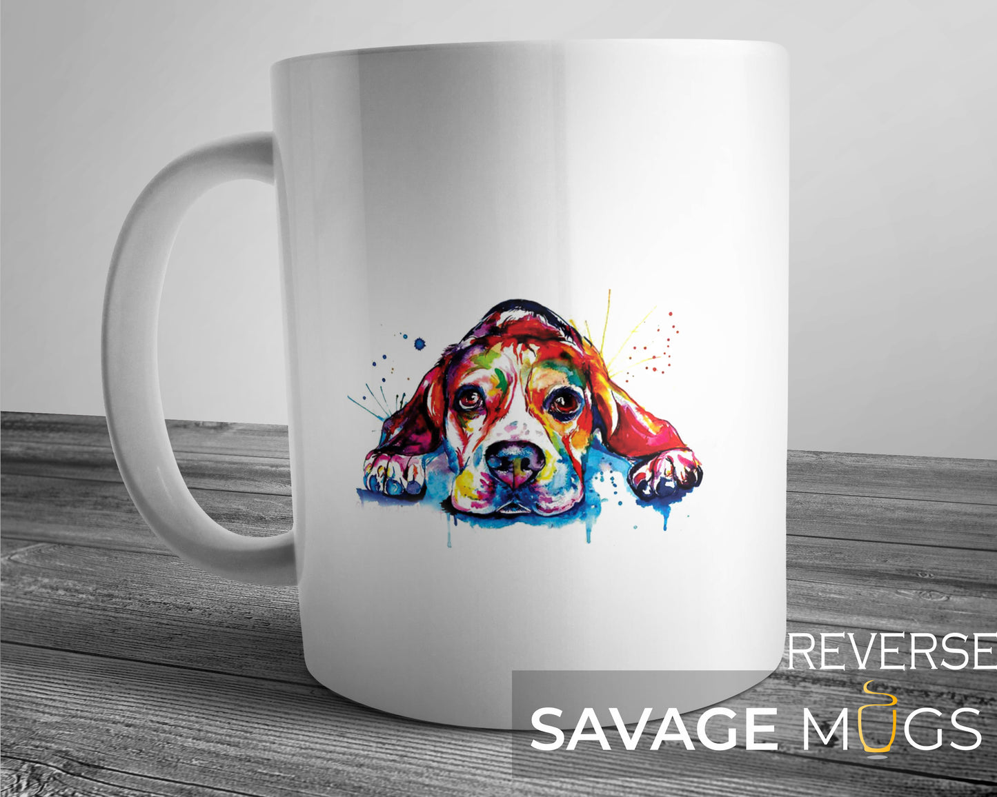 Colorful Beagle Art Mug