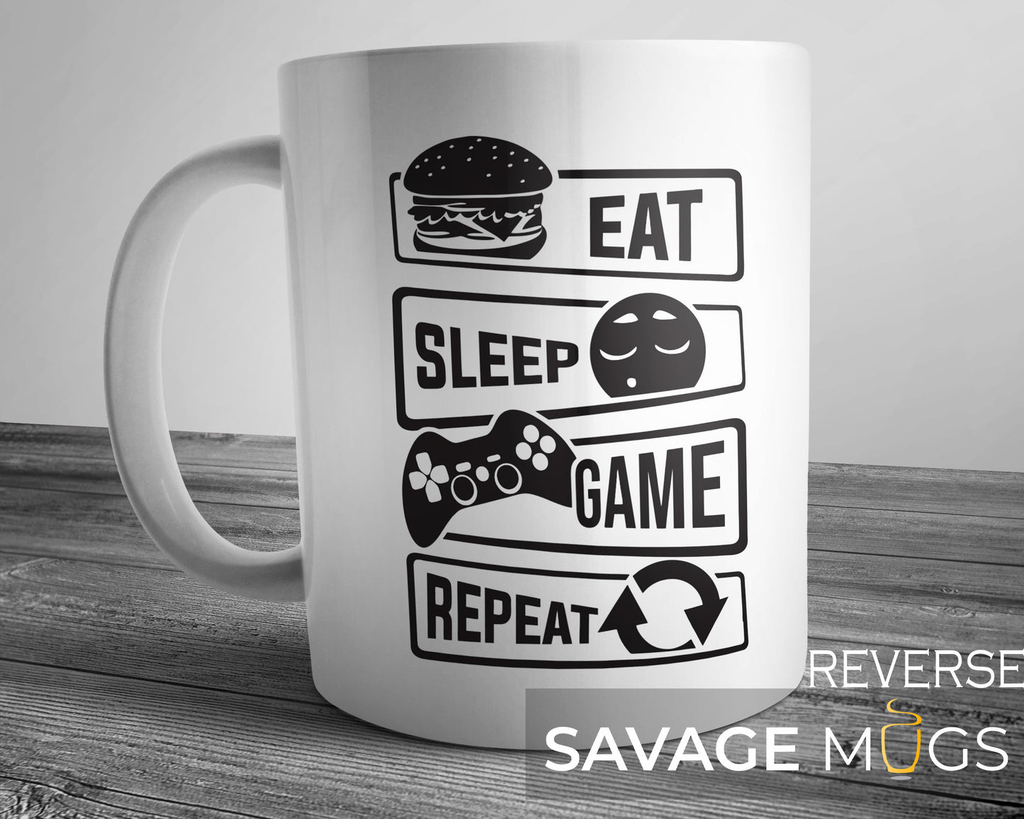 Eat Sleep Game Repeat Mug