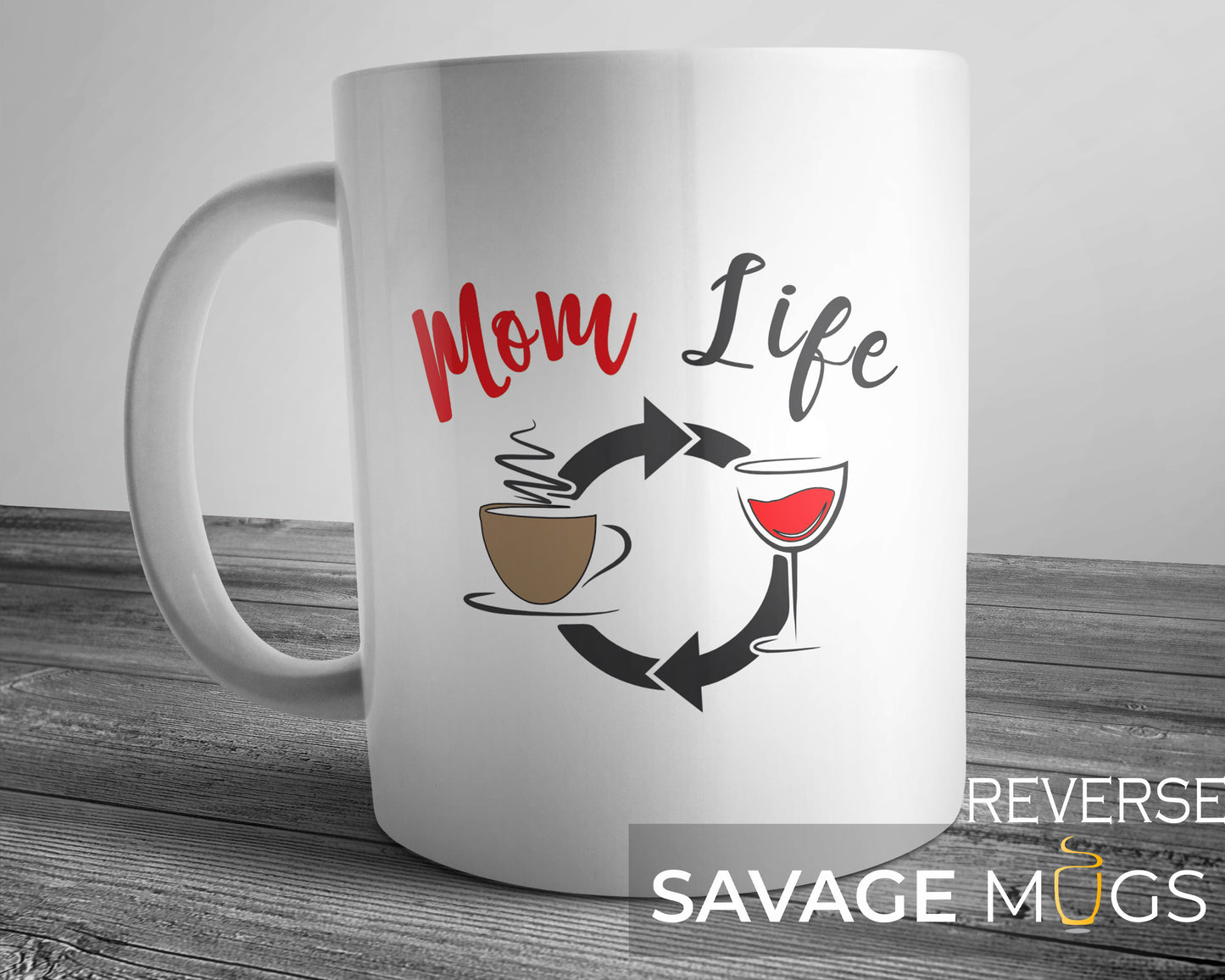 Mom Life Coffee to Wine Mug
