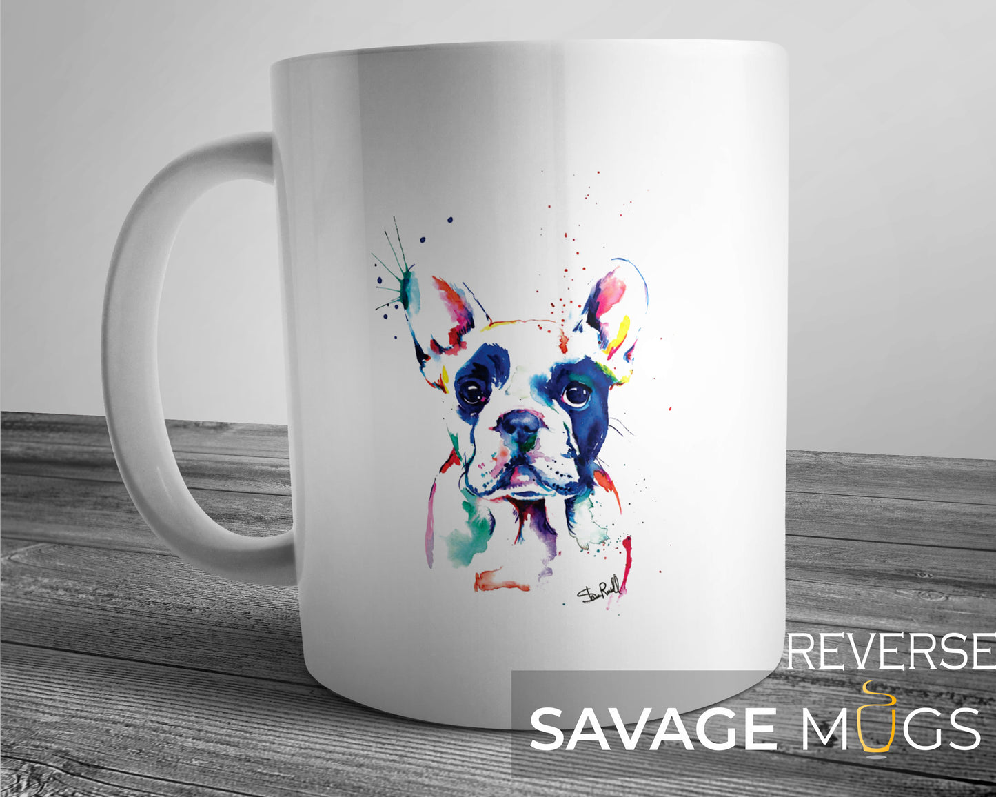 Colourful French Bulldog Art Mug