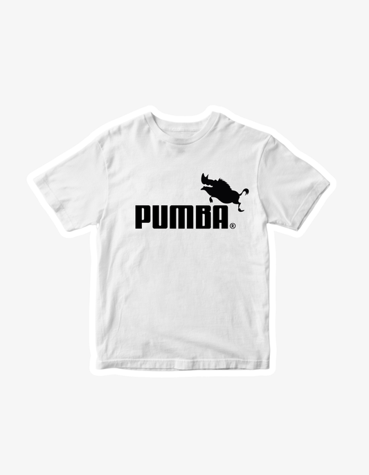 White 300 GSM boxy fit T-shirt with funny warthog parody graphic and bold typography